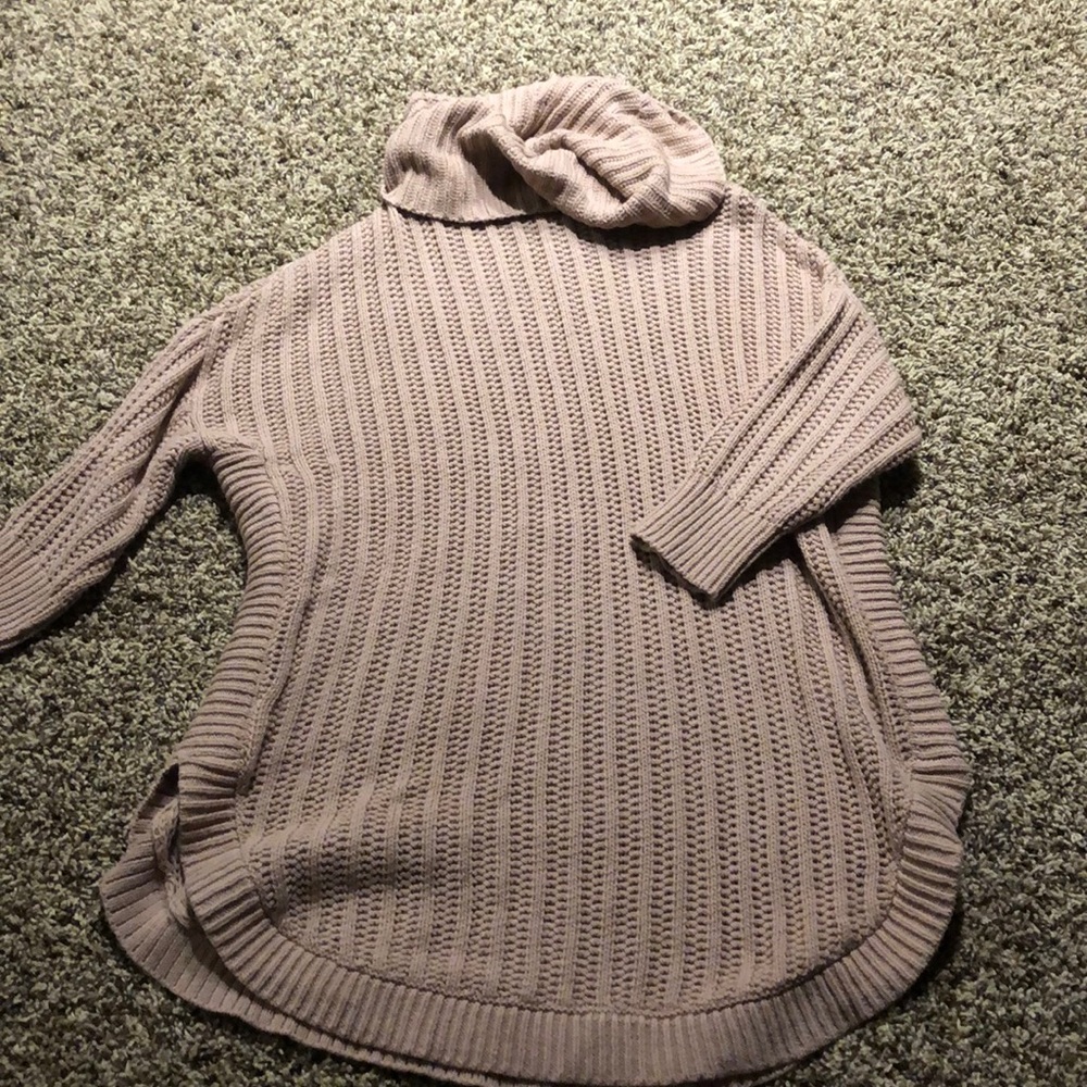 Knit turtle neck sweater dress
